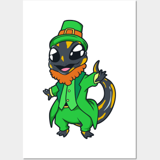 Salamander Leprechaun - St Patrick's Fire Salamander Posters and Art